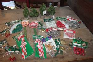 lot 1302 image: NIP Lot of Mini Christmas Trees, Ornaments & More
