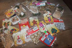 lot 1303 image: NIP Lg. Lot of Christmas Wood Crafts & More