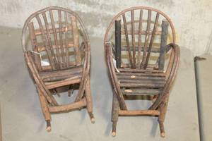 lot 1356 image: 2 Wood Doll Rocking Chairs