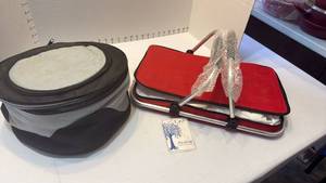 lot 1039 image: Andover collapsible insulated basket and outdoor camping grill both new in pkg