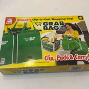 lot 1050 image: Reusable clip to cart shopping bags new in box