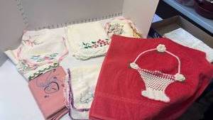 lot 1067 image: Embroidery and crochet linens
