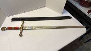 lot 1082 image: Dragon sword with sheath 43 inches long