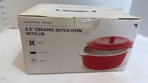 lot 1112 image: Sharper Image 8.5 inch ceramic Dutch oven new in box