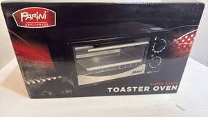 lot 1117 image: Parini matte black toaster oven new in box