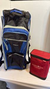 lot 1124 image: Adventure travelers club large bag with Coleman cooler both new