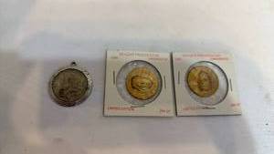 lot 1149 image: Kennedy and 2 Reagan presidential commemorative coins