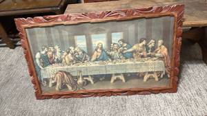 lot 1305 image: The Last Supper framed print 19x33
