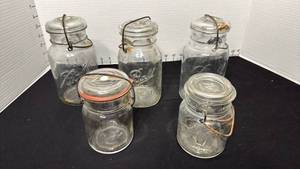 lot 1420 image: Vintage glass canning jars