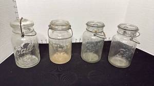 lot 1421 image: Vintage glass canning jars