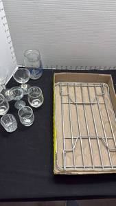 lot 1459 image: Stemware, mug and cooling rack