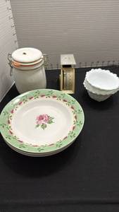 lot 1463 image: Canister, scale and dishware