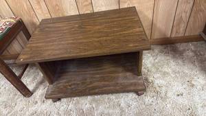 lot 2001 image: Rolling side table 15x24x16 located in basement