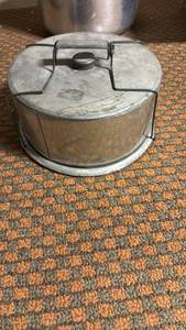 lot 2109 image: Metal cake carrier located in basement