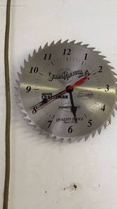 lot 3004 image: Sears Craftsman saw blade clock 10 inch dia.