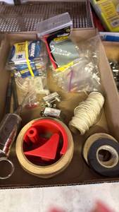 lot 3030 image: Injectable marinade tool, wire connectors, string and tape