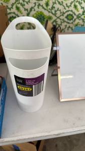 lot 3063 image: Waste bucket , metal box and plastic storage container