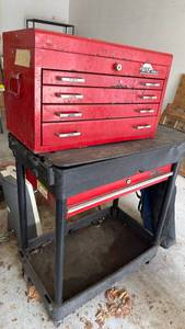 lot 3229 image: Mac Tools work bench with drawer 40x38x20, Mac Tools tool tool box 15x26x15
