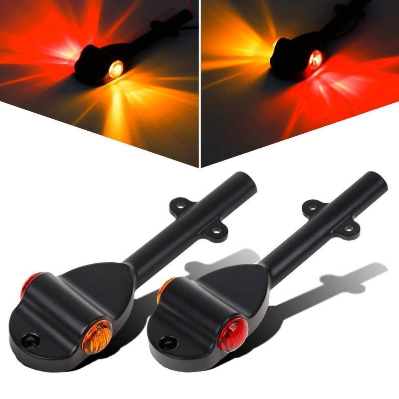 lot 26324 image: Partsam 2Pcs RED AMBER LED Trailer Fender Lights Bullet LED Clearance Marker Light Left Right Amber Front Red Rear, DOT Compliant - Retail $17