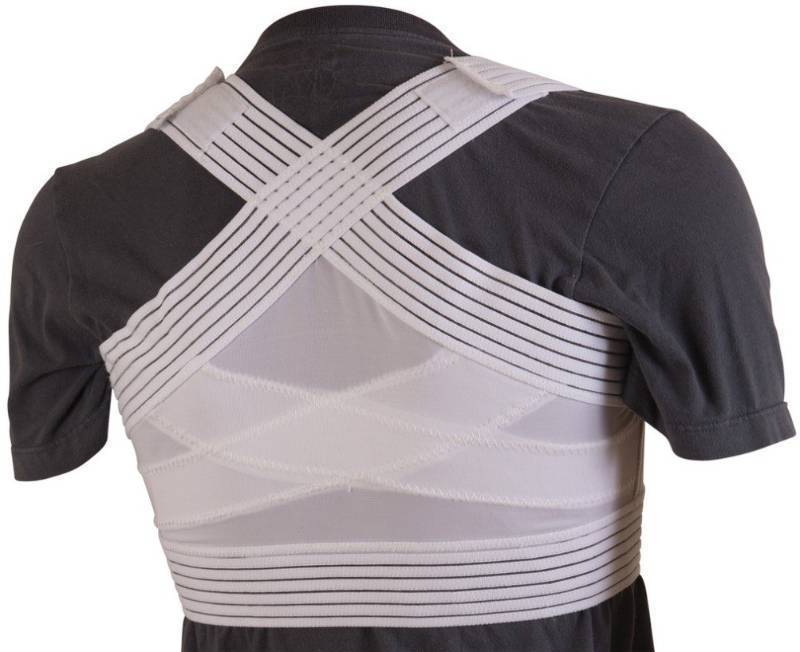 lot 30850 image: DMI Posture Corrector for Men and Women, Adjustable Criss-Cross Support for Reducing Back Pain and Strain, Comfortable and Breathable, Machine Washable, White, Large, 42 to 44 Chest Size - Retail $19
