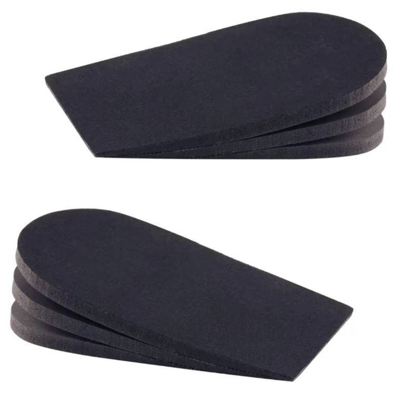lot 37184 image: Adjustable Heel Lifts for Shoes, 14 Height Increase Insoles for Achilles Tendonitis, Heel Pain, Leg Length Discrepancy, Plantar Fasciitis, Shoe Lifts Men, Women (Black, Large (1 Pair)) - Retail $14