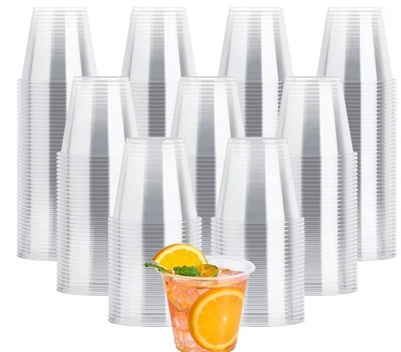 lot 46205 image: JOLLY CHEF 9 oz Clear Plastic Cups, 600 Pack Clear Disposable Cups Tumblers Perfect for Wedding, Thanksgiving, Birthday, Halloween, Christmas Party - Retail $14