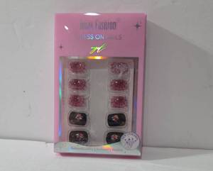lot 17026 image: Black and Pink Halloween Press on Nail Short Square Fake Nails with Spiders Web False Nails Design Acrylic Glue Nails Stick on Nail Cute Artificial Nail for Women Party - Retail $6