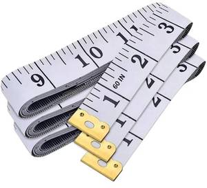 lot 17038 image: 3-Pack Tape Measure Body Double Scale Soft Measuring Tape 60inch (150cm), Flexible Sewing Cloth Craft Fabric Ruler for Body Measurements & Weight Loss, Accurate & Easy to Read - Retail $9