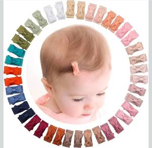 lot 17040 image: Mini 1.2 Grosgrain Ribbon Snap Clips - Tiny Fine Thin Hair Bows in Pairs for Baby Girls, Toddlers, and Infants - Retail $7