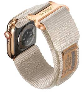 lot 17045 image: Compatible with Apple Watch Series 11 Band Series 10987654SESE2SE3,Nylon Sports Strap with Woven Design for Women 42mm40mm41mm38mm,Beige - Retail $22