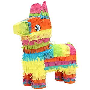 lot 17063 image: Cinco De Mayo Donkey Pinata for Kids Birthday Party  (13 x 20 x 5 in.) for Fun Fiesta Taco Party Supplies  Luau Event Photo Props  Mexican Theme Decoration  Carnivals Festivals  Taco Tuesdays - Retail $42