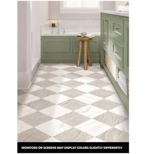 lot 17081 image: FloorPops x Chris Loves Julia 12-in by 12-in Bonneville Beige Peel and Stick Floor Tiles, FP5061, Only 4 of Each Color. 8 Count. - Retail $20