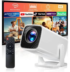 lot 17126 image: Mini Projector with 4K Support, Portable Projector with Electric Focus & Keystone, 270° Rotatable Stand, Short Throw Home & Outdoor Movie Projector Compatible with TV Stick, Phone & Laptop - Retail $60