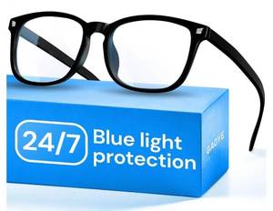 lot 17133 image: Black Blue Light Glasses for Computer & Gaming - Anti UV Ray Lenses, Scratch-Resistant & Comfort Fit - Retail $14