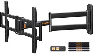lot 6338 image: Perlegear Corner TV Wall Mount Long Arm TV Mount Bracket for 37-75 Inch TVs-Full Motion Wall Mount with 32.37 Extension & Swivel Articulating Arm & Tilt, MAX VESA 600x400mm, Holds up to 100 lbs
