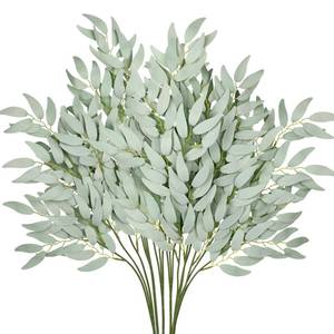 lot 6344 image: DILATATA Faux Eucalyptus Stems Italian Ruscus Willow Eucalyptus Leaves 30 Long Fake Salix Leaves 6 Pack Silk Greenery Stems for DIY Bouquet Arrangements -Artificial Eucalyptus Stems