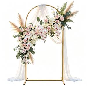 lot 6346 image: Metal Arch Backdrop Stand 6.6FT Wedding Arch Frame for Ceremony Balloon Arch Stand for Birthday Anniversary Wedding Party Baby Shower