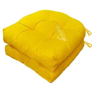 lot 6385 image: Gnostik 2 Pcs Outdoor Seat Cushions, Yellow Waterproof U Shaped Outdoor Chair Cushions Patio Chair Seat Pads for Porch, Garden Furniture, 18.6X18.6
