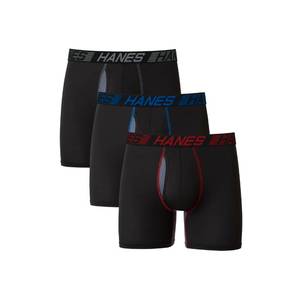 lot 6394 image: Hanes Mens Total Support Pouch Pack, X-temp Cooling, Anti-chafing, Moisture-wicking Underwear, Trunks Available Boxer Briefs, Regular Leg - Black, X-Large US