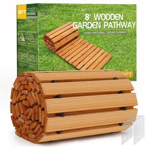lot 6426 image: RELIANCER 8 Wooden Garden Pathway,Outdoor Roll Out Cedar Straight Walkway,Patio Path Decorative Garden Boardwalk Walkways,Weather-Resistant Roll Up Beach Wood Road Floor,Wedding Party Pathways
