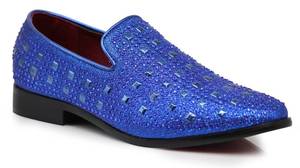 lot 6441 image: SPK11 Mens Vintage Fashion Rhinestone Designer Dress Loafers Slip On Shoes Classic Tuxedo Dress Shoes (11 D(M) US, Royal Blue)