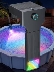 lot 6451 image: Kompoll Solar Pool Lights for Above Ground Pools(Steel Wall Only), 10-Color 4-Mode LED Pool Wall Light with Light Sensor, Submersible Underwater Pool Lighting, Remote Control & Timer Off, 1 Pack