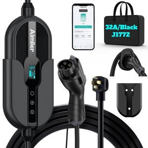lot 465 image: AIMILER Level 2 Electric Vehicle (EV) Charger(WIFI APPPlug-play), 32A, 25ft Cable ETL Certified, 220V-240V NEMA 14-50P Plug EVSE w J1772 Connector, Portable EV Car Charging Stations for Home Level 2