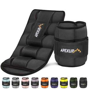 lot 6473 image: APEXUP 10lbsPair Adjustable Ankle Weights for Women and Men, Modularized Leg Weight Straps for Yoga, Walking, Running, Aerobics, Gym, Physical Therapy (Black)