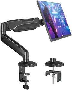 lot 6479 image: MOUNTUP Single Monitor Desk Mount Holds Screen up to 32 inch, Height Adjustable Monitor Arm, Full Motion Computer Monitors Stand with ClampGrommet Base, VESA Mounts Fit 4.4-17.6lbs Computer, Black