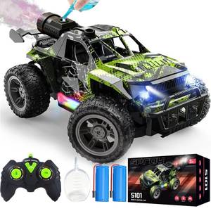 lot 6509 image: WRTWRT 118 RC Monster Truck for Boys, Kids 4-7-8-12, All-Terrain Off-Road Remote Control Car with LED Lights & Spray, 40 Min Playtime, 2.4GHz Fast Response Graffiti Jeep Toy Gift RC Car for Kids