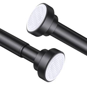 lot 6525 image: Suranew 25-88 Black Commercial Spring Tension Rod, No Drill Heavy Duty Adjustable Shower Curtain Rod for Large BathroomCloset