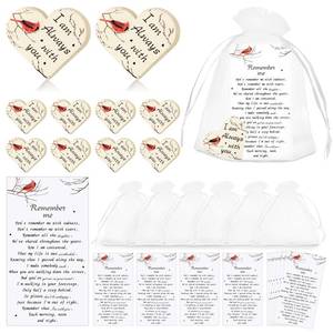 lot 6529 image: GUDELAK 100Sets Funeral Favors, Celebration of Life Decorations with Pocket Hug Token Funeral Prayer Cards and Organza Bags, Cardinal Memorial Gifts for Funeral Cardinal Gifts Decorations