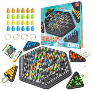 lot 6530 image: COHHFWPD Chain Triangle Chess Game, Rubber Band Geoboard Chess Game, Strategy Board Games for Family Night Game, Family Games for Kids and Adults, 2 to 4 Players