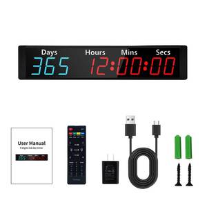 lot 6546 image: LUCKY TIME Christmas Countdown Clock with RGB Color  999 Days LED Countdown Clock with Auto Date Calculator & Direct Days Input, Large Display for Christmas Holiday Retirement Wedding Event